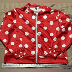Unlisted Bold Red Bomber Jacket with White Dots